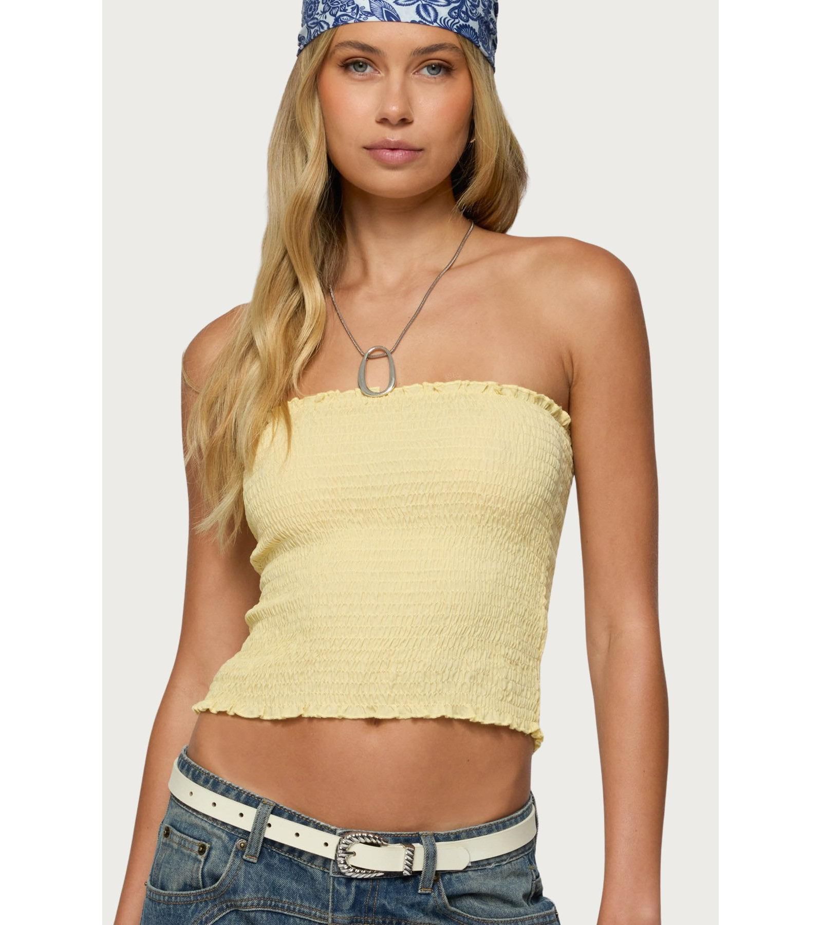 Женский топ Edikted Emmet Strapless Scrunch