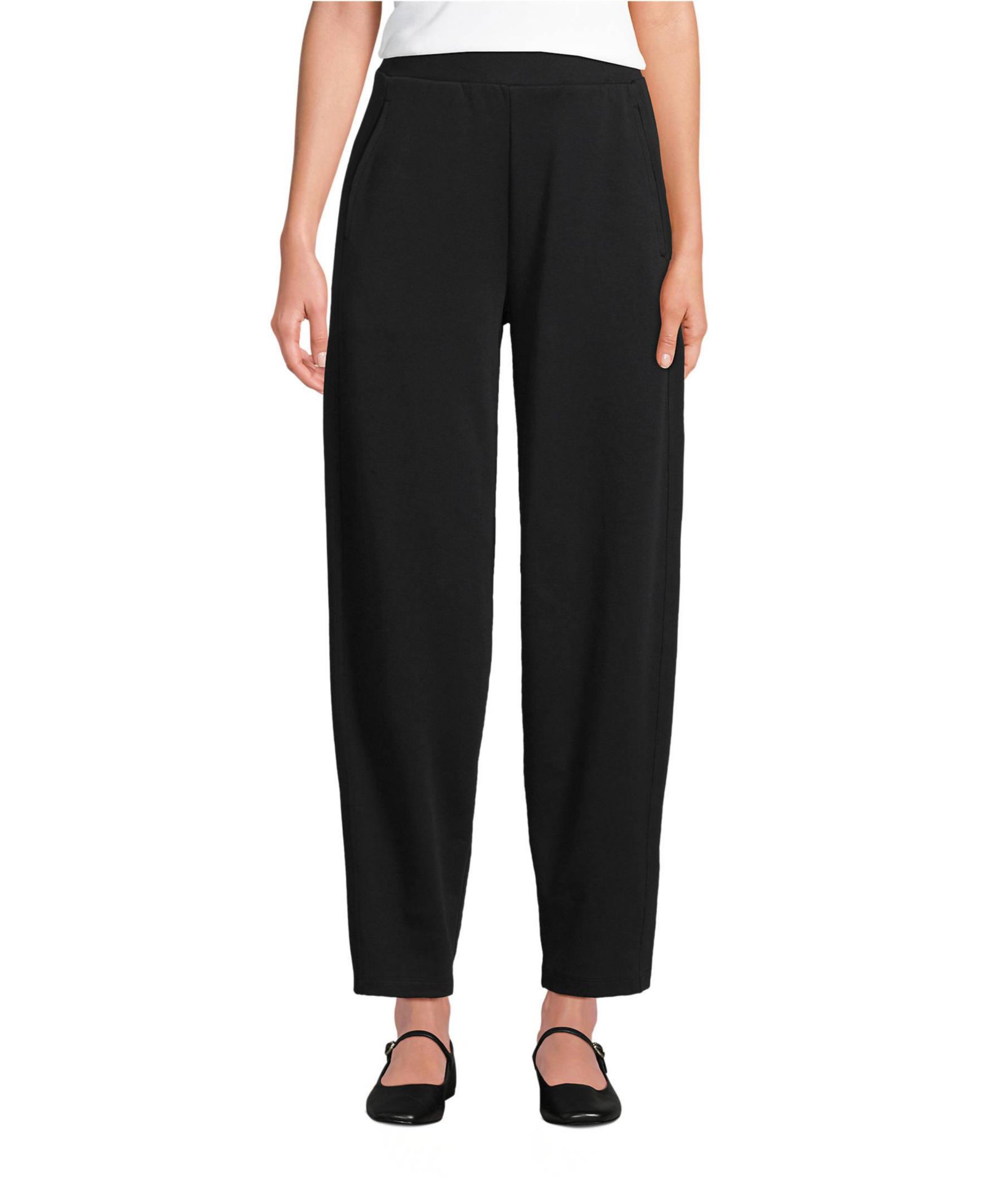 Lands' End Women's Sport Knit High Rise Barrel Ankle Pants