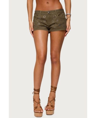 Edikted Womens Eartha Studded Micro Shorts