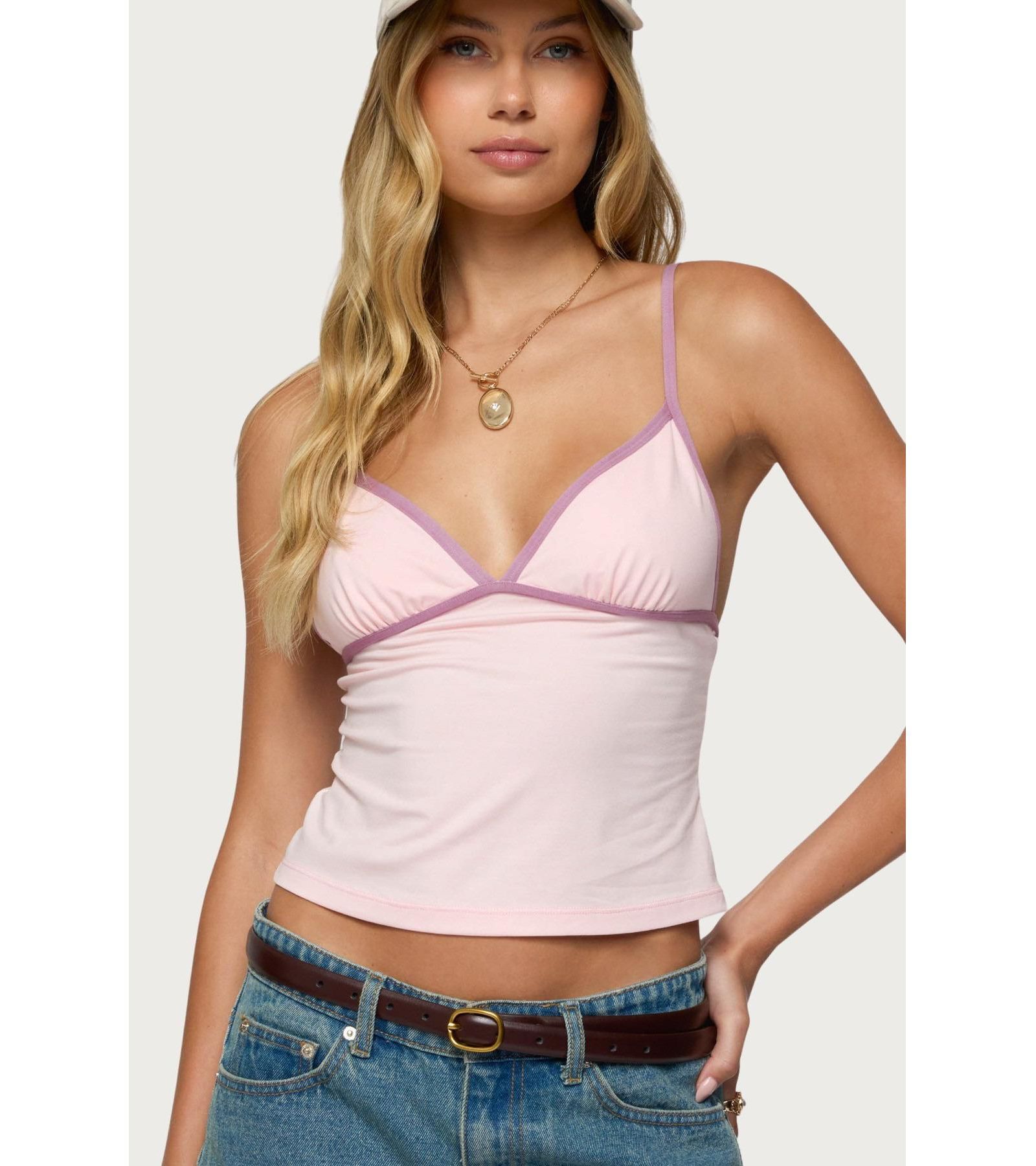 Топ Edikted Womens Leona Contrast Tank Top