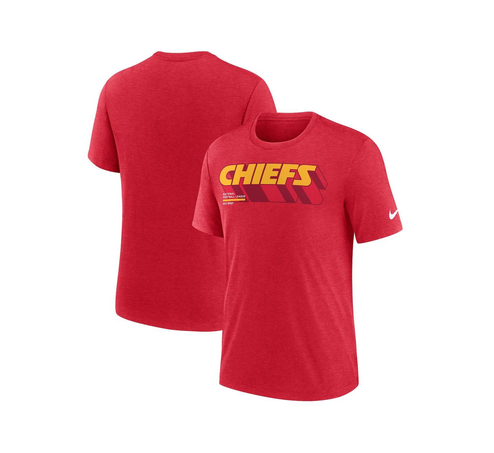 Мужская футболка Nike Tri-Blend Heather Red Kansas City Chiefs