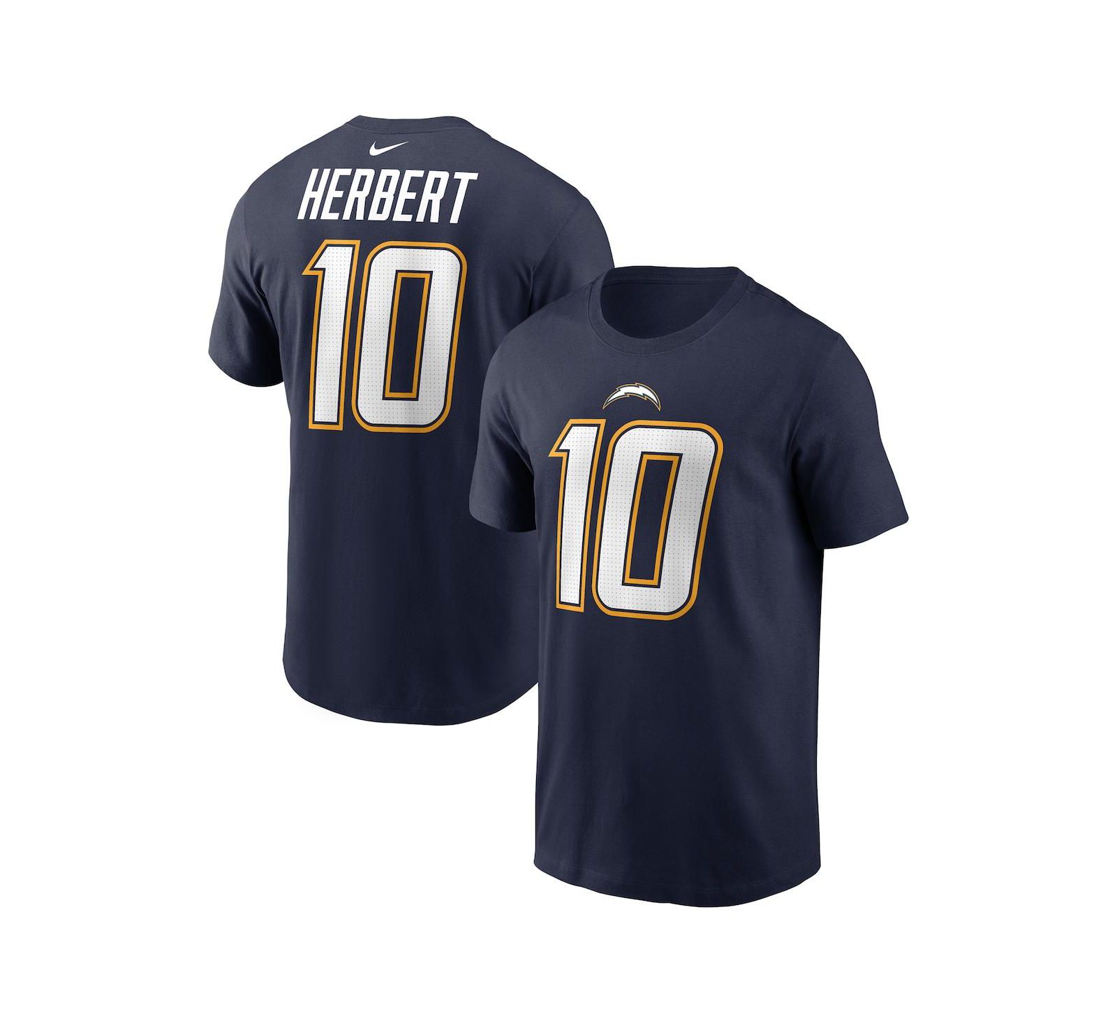Мужская футболка Nike Justin Herbert Navy Los Angeles Chargers Alternate Super Chargers Name & Number