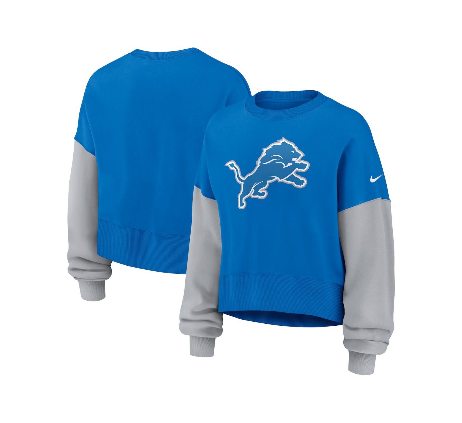 Nike Женский свитшот оверсайз Blue Detroit Lions Color Block