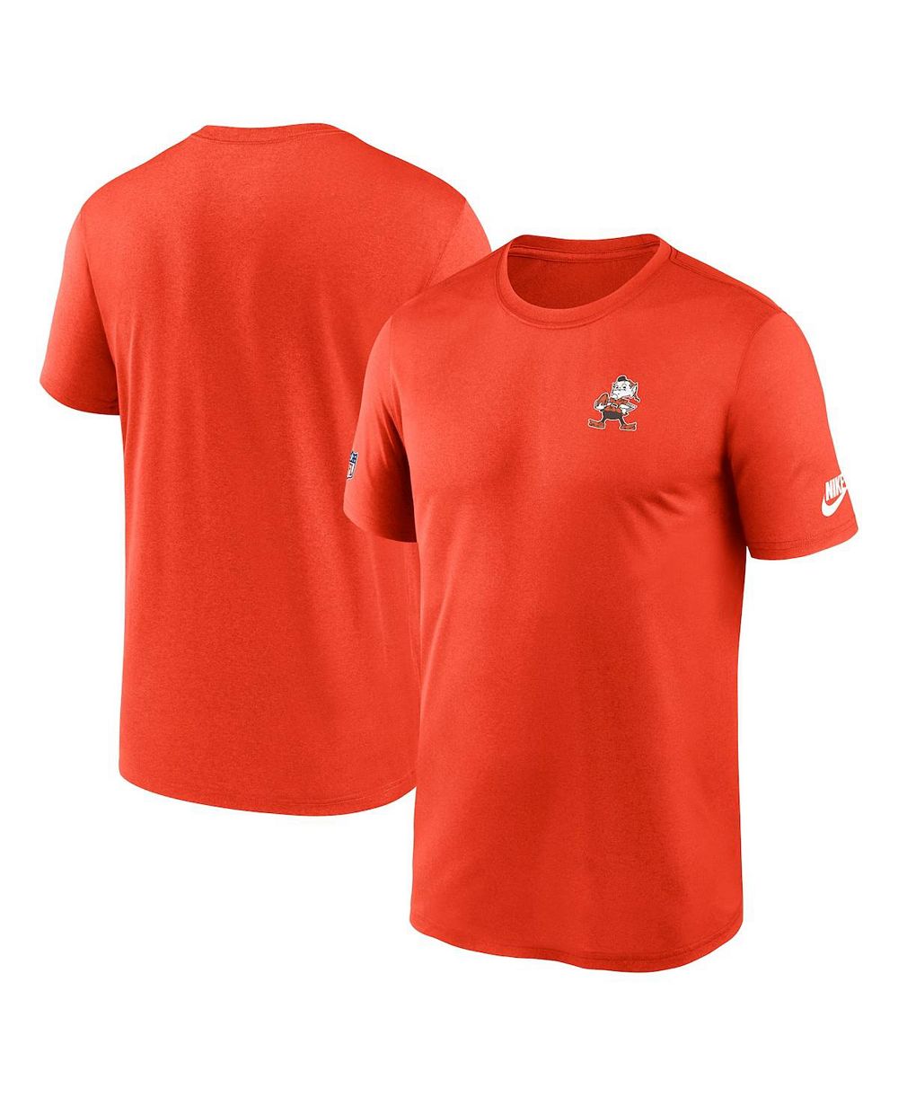 Футболка Nike Men's Orange Cleveland Browns Sideline Alt Pack Small Logo Legend Performance