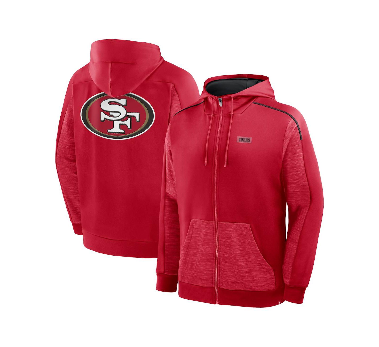 Fanatics Men's Scarlet San Francisco 49ers Checkdown Pass Full-Zip Hoodie