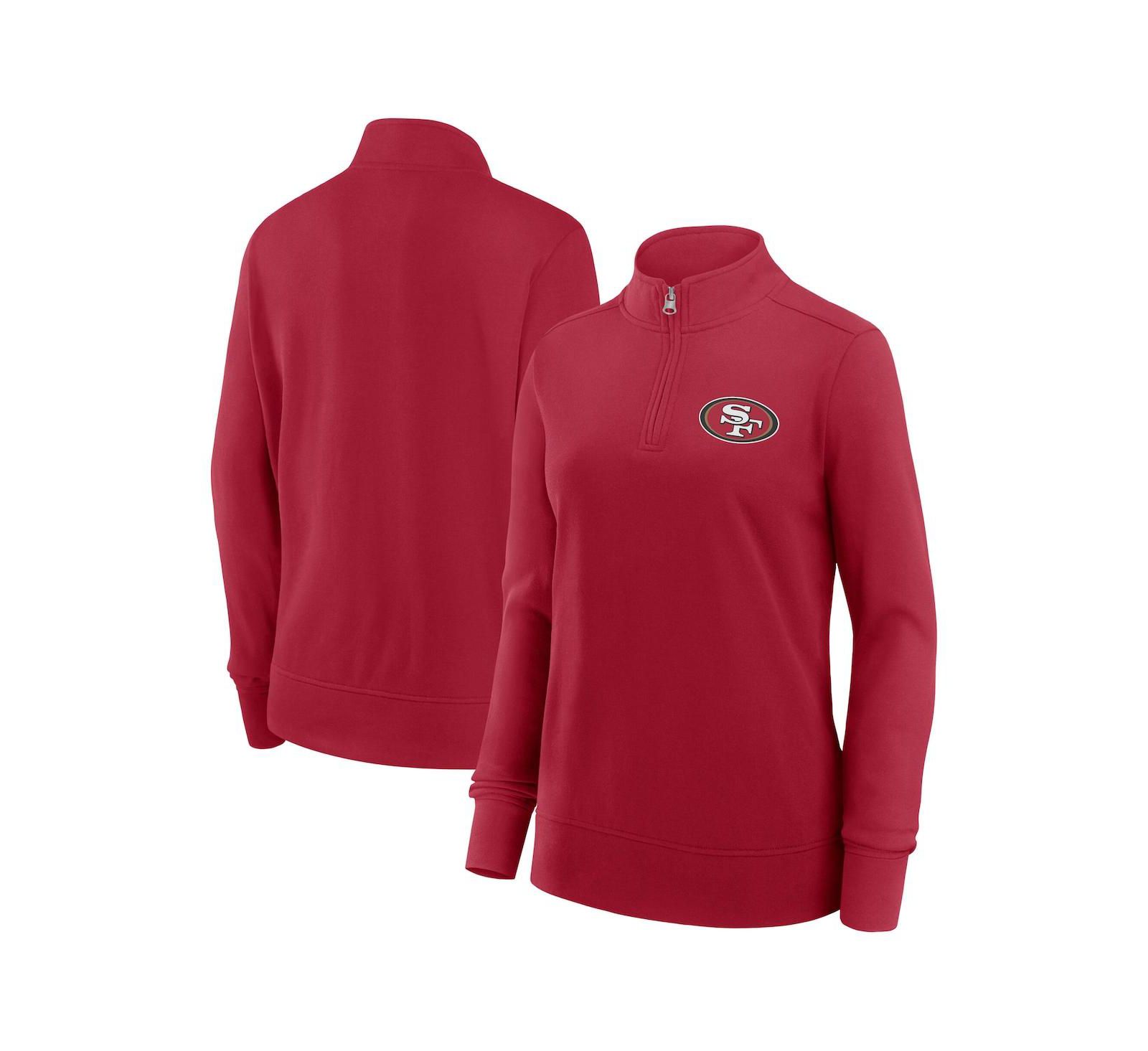 Logo Athletic Women's Scarlet San Francisco 49ers Velocity Quarter-Zip Jacket