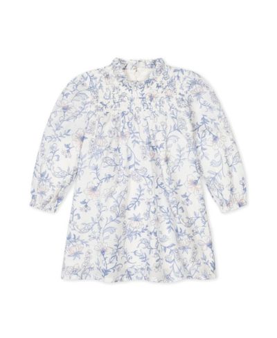 Hope & Henry Детское платье Hope and Henry Organic Long Sleeve Ruffle Neck Smocked Yoke