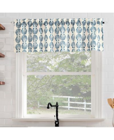 Кухонная занавеска No. 918 Seaside Tonal Seashell Print Semi-Sheer Rod Pocket