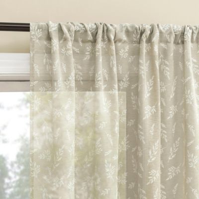 No. 918 Briarwood Delicate Leaf Textured Sheer Rod Pocket Curtain Panel