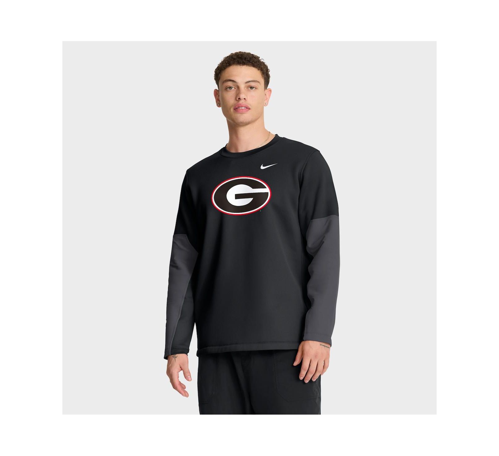 Nike Мужская черная Georgia Bulldogs 2025 Sideline Coach футболка с длинным рукавом