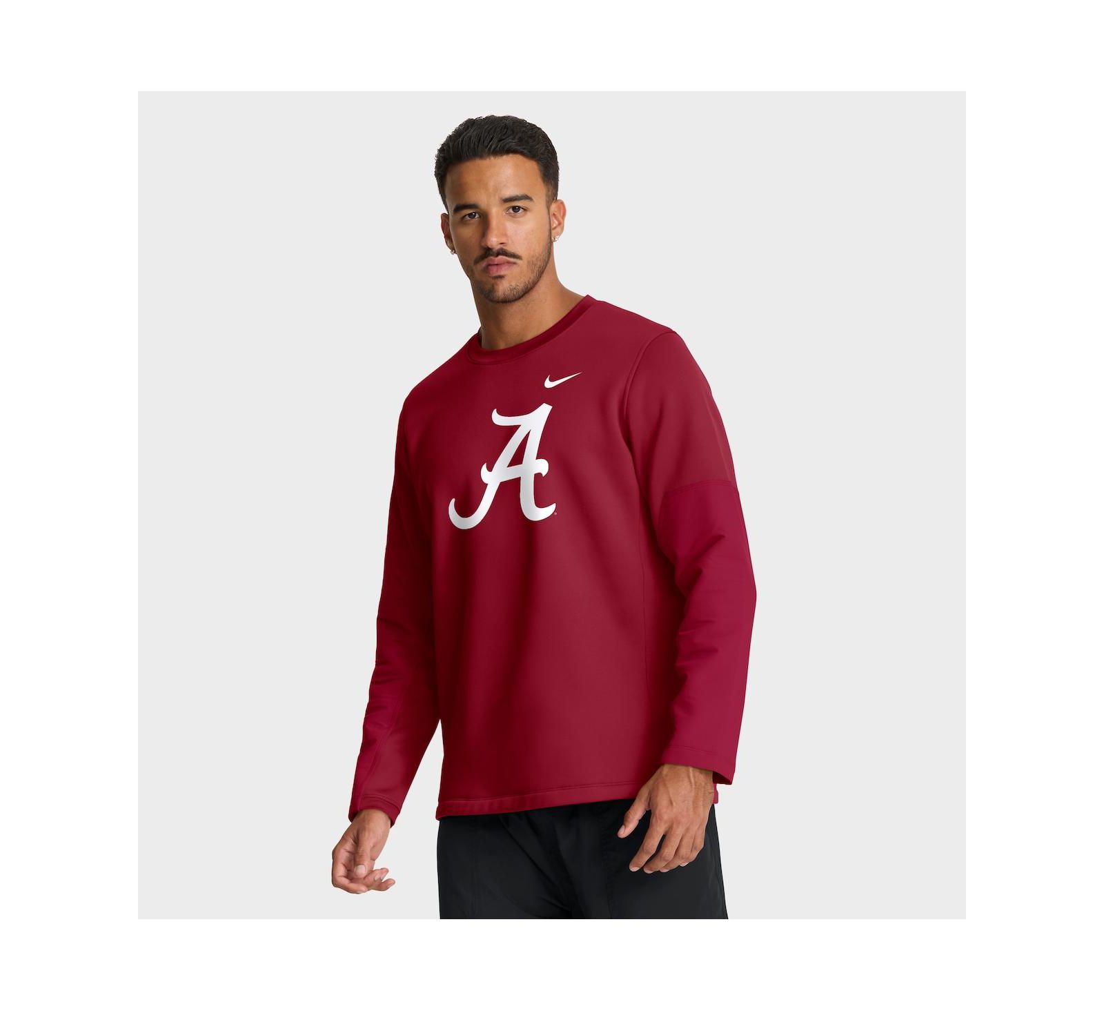 Мужская футболка Nike Alabama Crimson Tide 2025 Sideline Coach Performance Long Sleeve Crimson