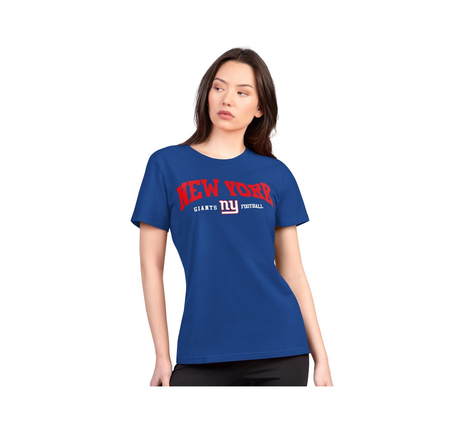 G-III 4Her by Carl Banks Women's Royal New York Giants Super-Slim Lightweight Winning Crew T-Shirt