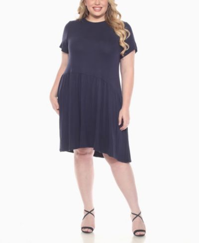 Женское асимметричное платье White Mark Plus Size с коротким рукавом