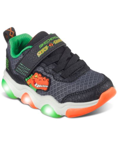 Skechers Toddler Kids Mighty Glow 2.0 - Dino Bolt Light-Up Fastening Strap Casual Sneakers from Finish Line