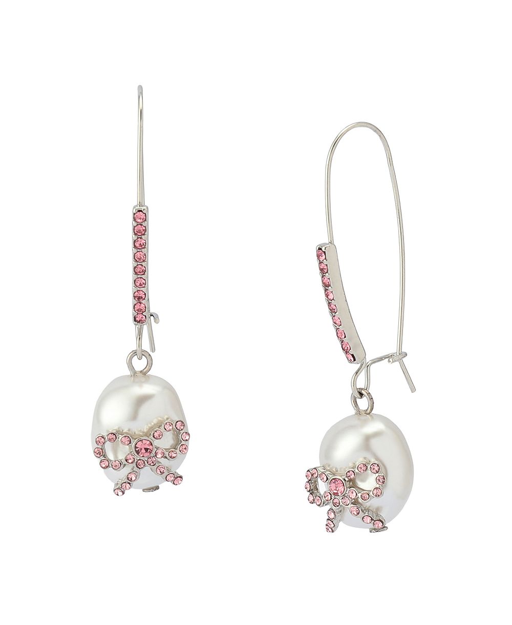 Betsey Johnson серьги-подвески с искусственным камнем и жемчугом Cultivated Pearl
