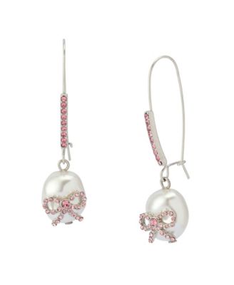 Betsey Johnson серьги-подвески с искусственным камнем и жемчугом Cultivated Pearl