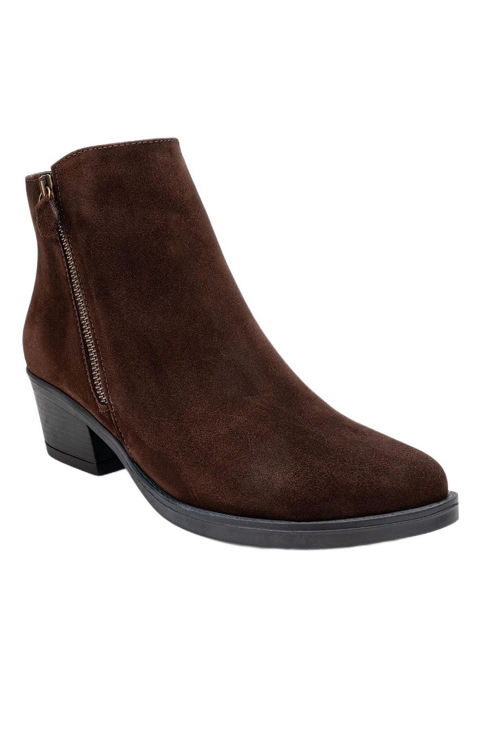 Forever and Always Shoes Women's Jayer Leather Double-Zip Block Heel Boot (Women)