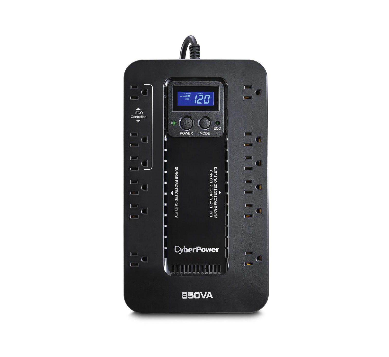 CyberPower ИБП Ecologic EC850LCD с LCD панелью, 850VA 510W