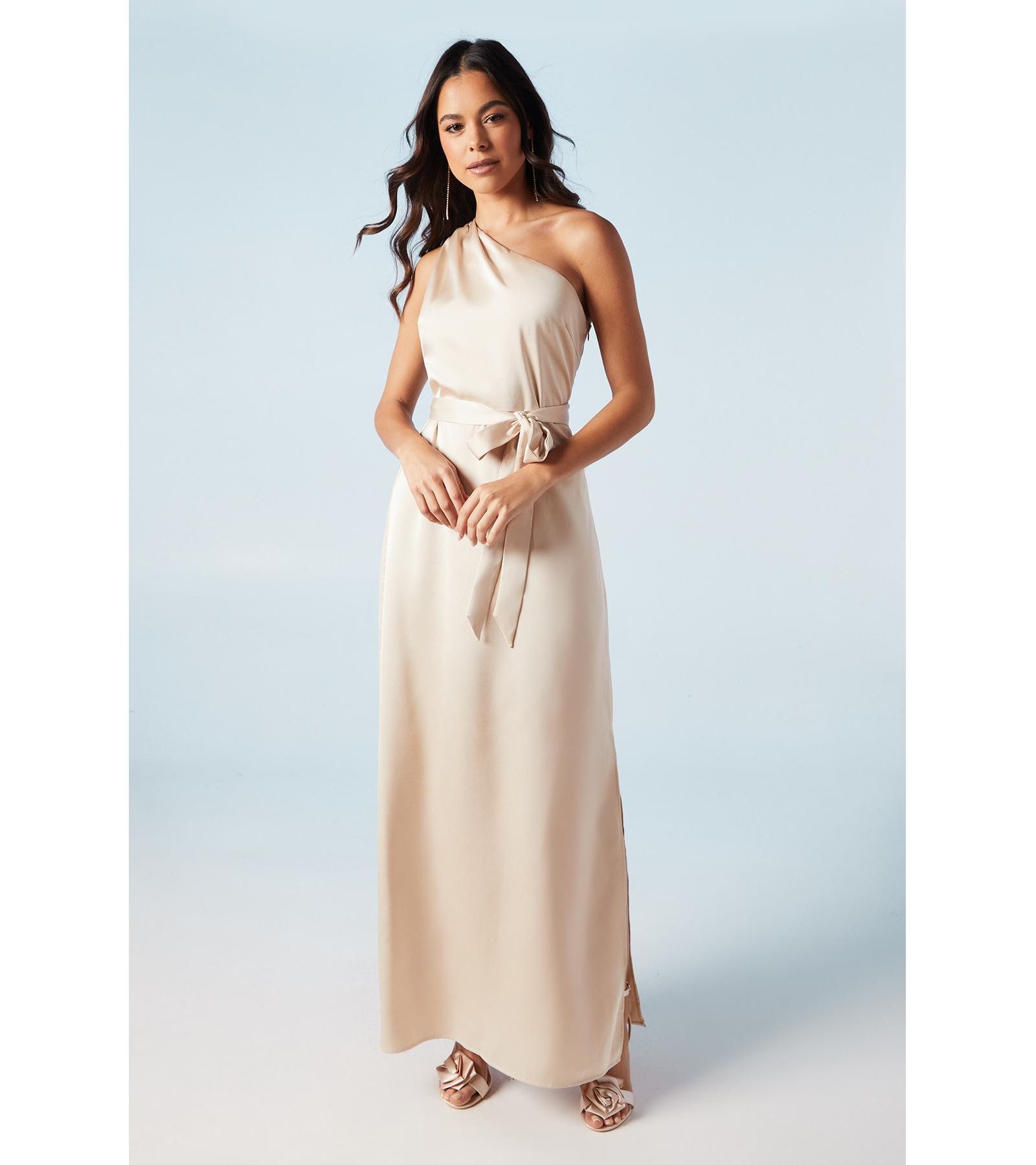 Женское вечернее платье Oasis One Shoulder Satin Maxi Bridesmaid Dress