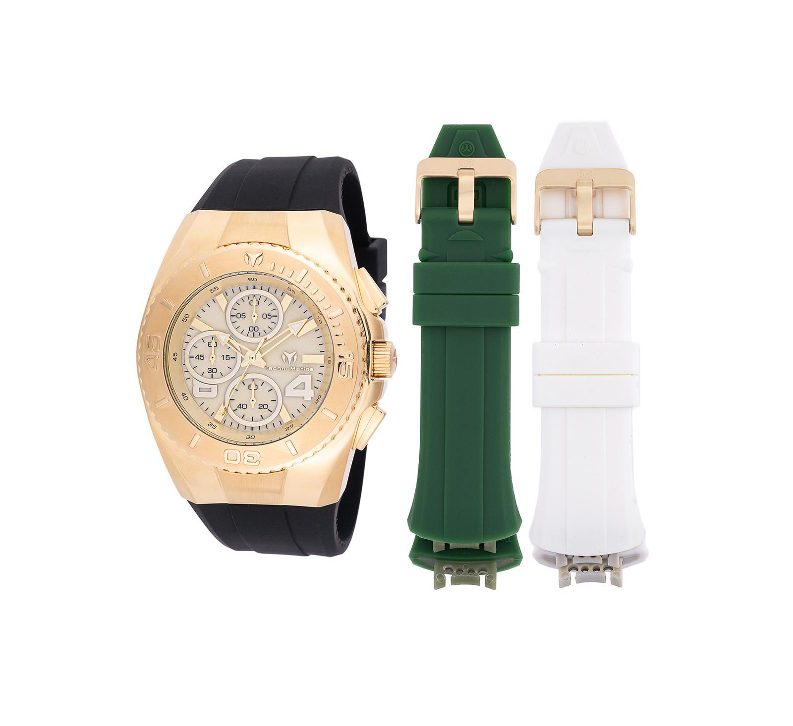 Technomarine Мужские часы Cruise Quartz Chronograph с золотым циферблатом TM-124031