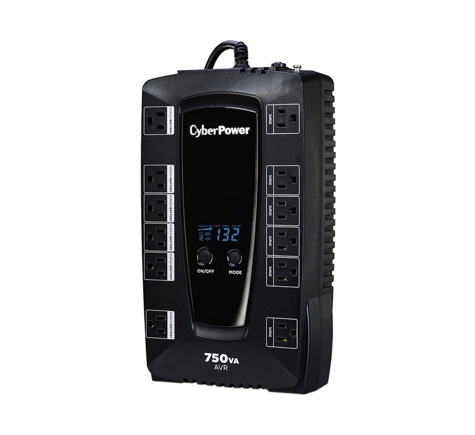ИБП CyberPower Intelligent LCD AVRG750LCD, 12 розеток, 750VA, 450W, защита от скачков напряжения