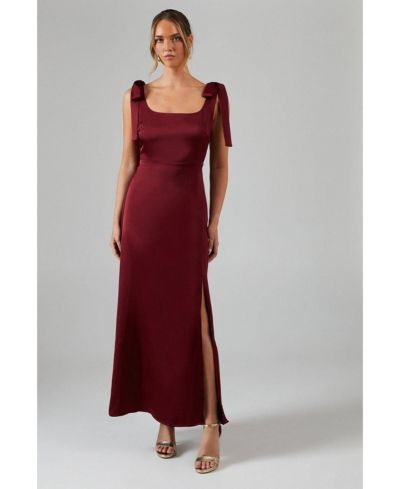 Женское атласное миди-платье Oasis Tie Shoulder Bridesmaid