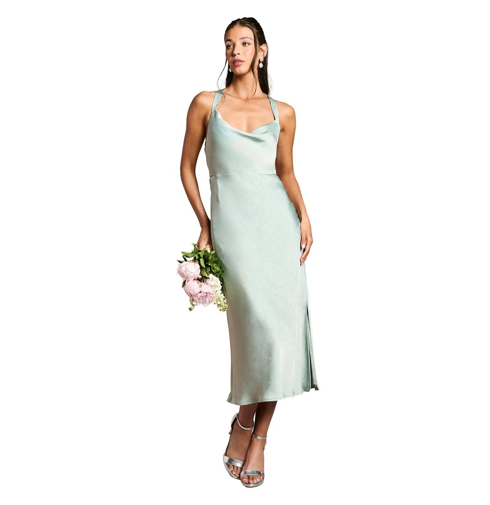 Oasis Women's Satin Bridesmaids Dress
