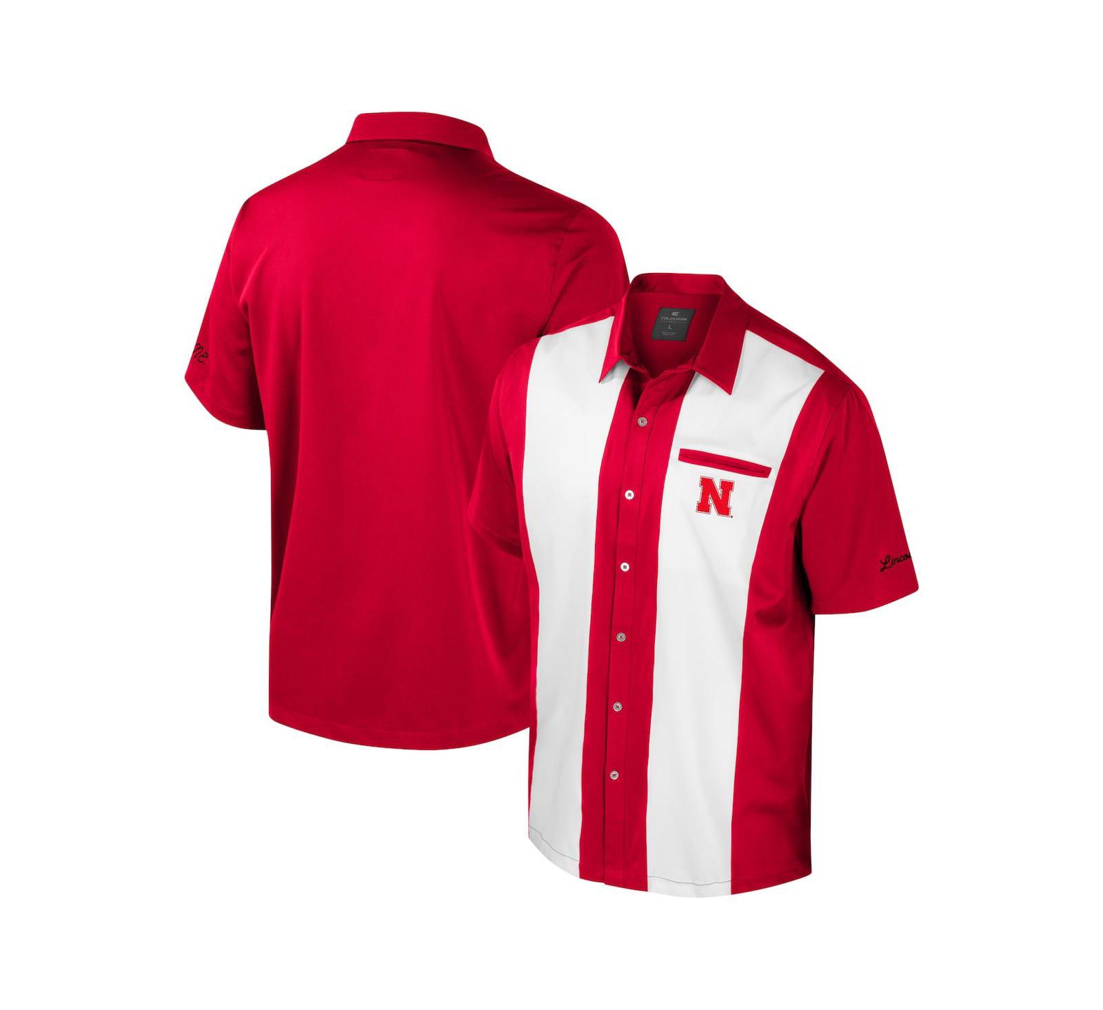 Рубашка Colosseum Men's Scarlet Nebraska Huskers Strike Bowling