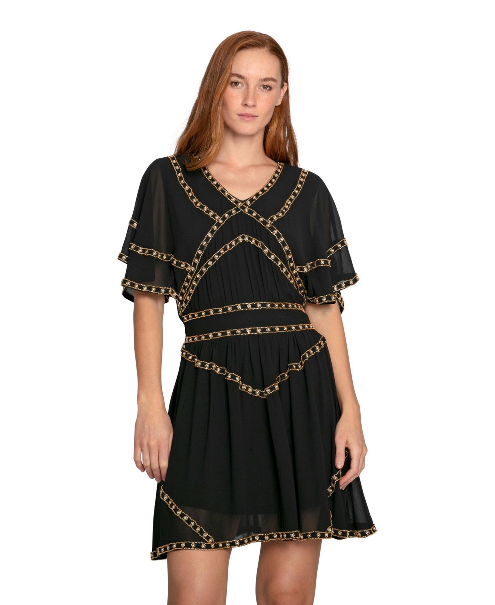 Мини-платье Belle & Bloom Golden Mark Beaded Trim
