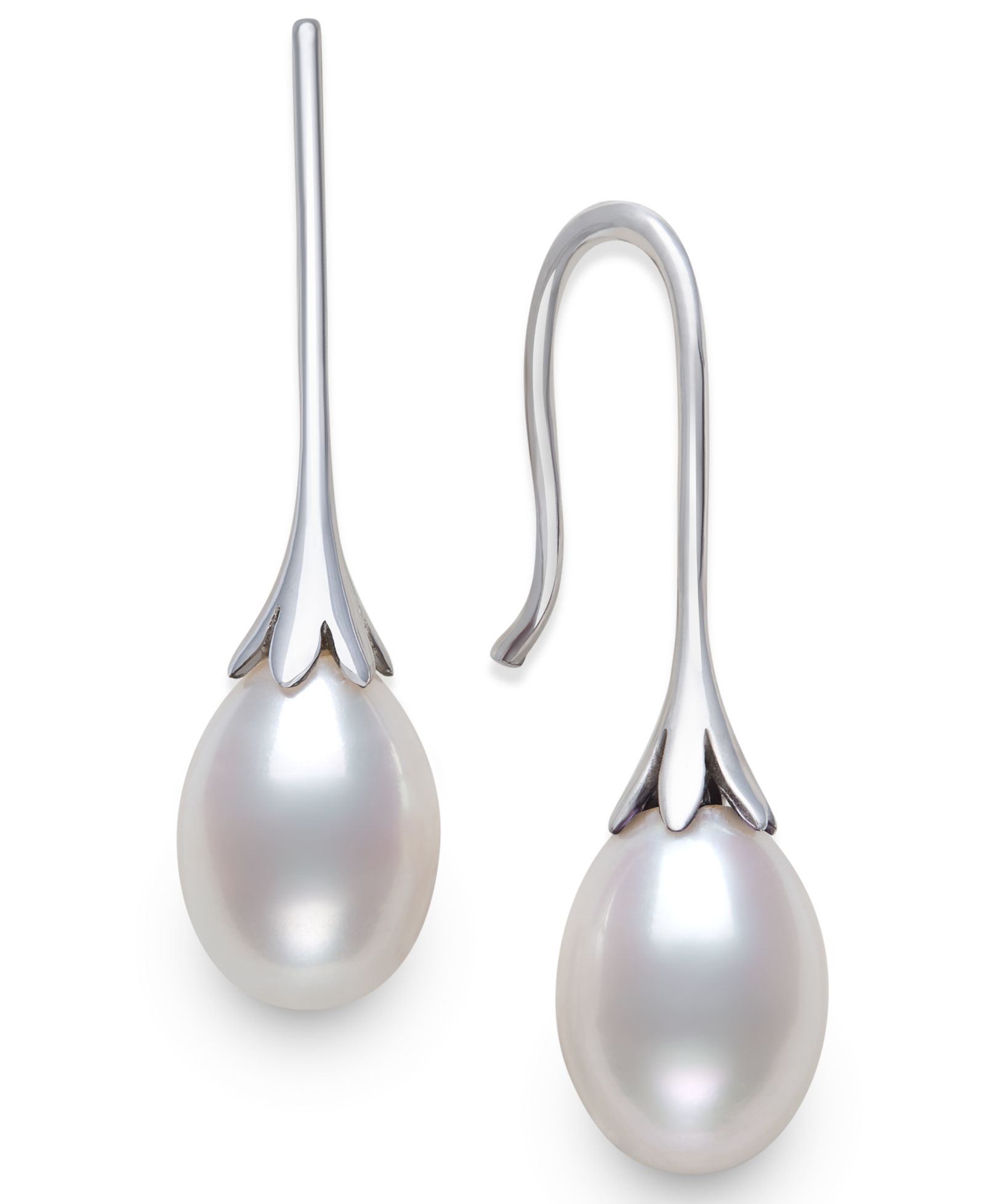 Серьги Belle de Mer Cultured Freshwater Drop Pearl (7-8mm) из стерлингового серебра