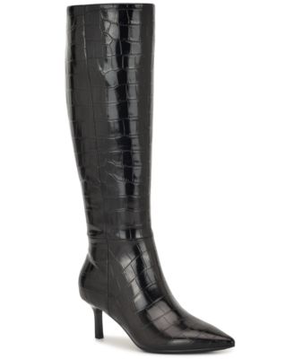 Nine West Women's Kimdee 9X9 Wide Calf Tall Stiletto Dress Boots