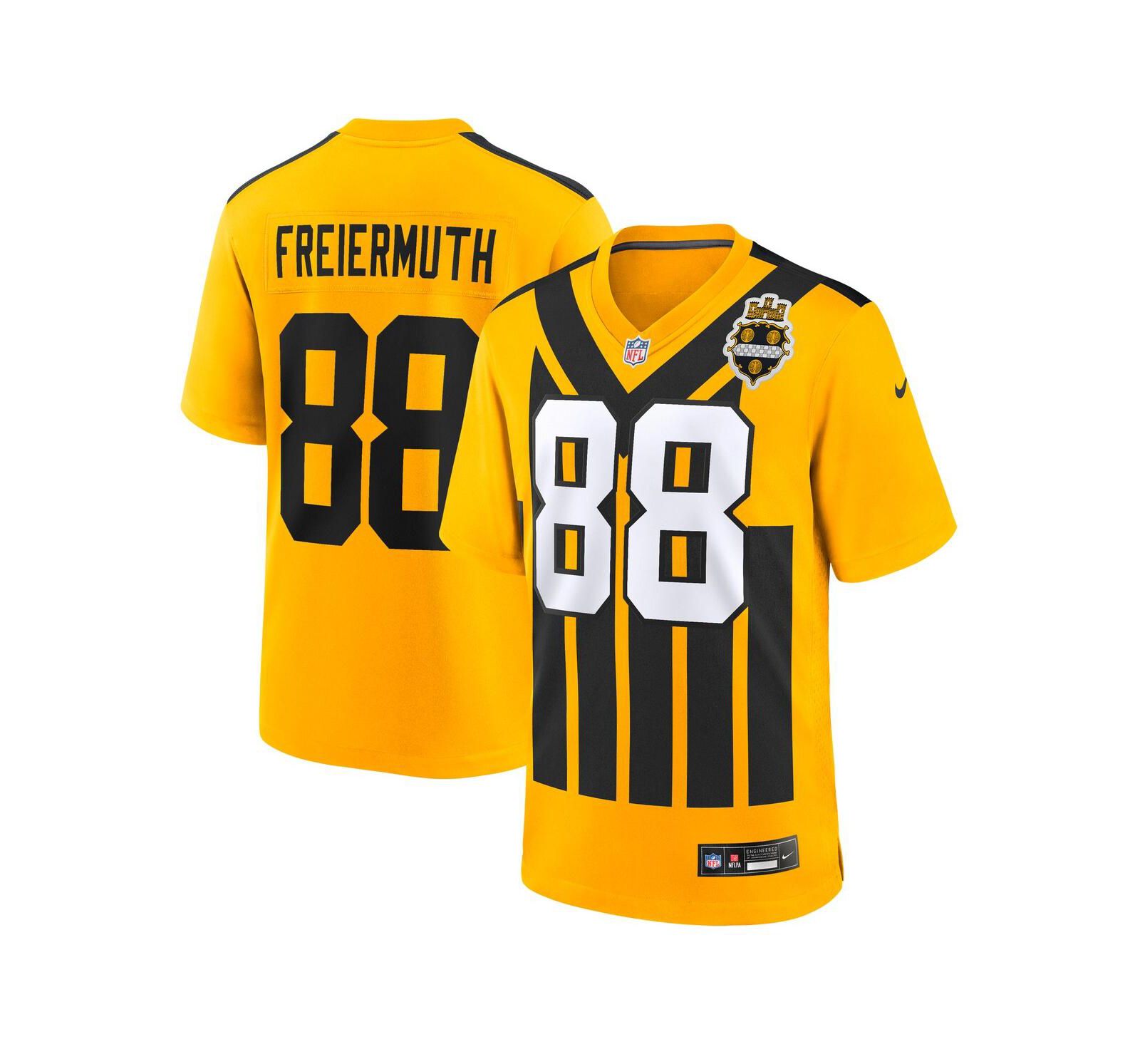 Мужская игровая джерси Nike Pat Freiermuth Gold Pittsburgh Steelers Alternate 1933 Throwback
