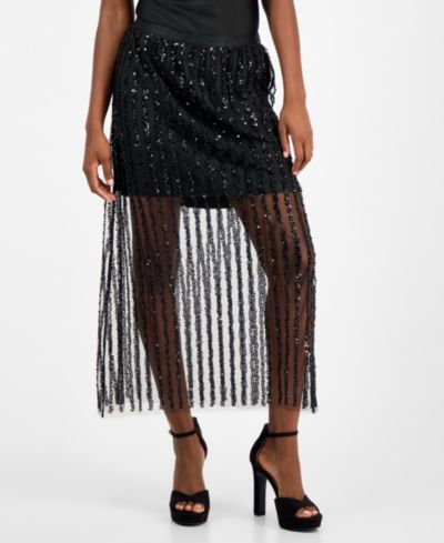 And Now This Женская Sequin-Stripe Maxi Skirt