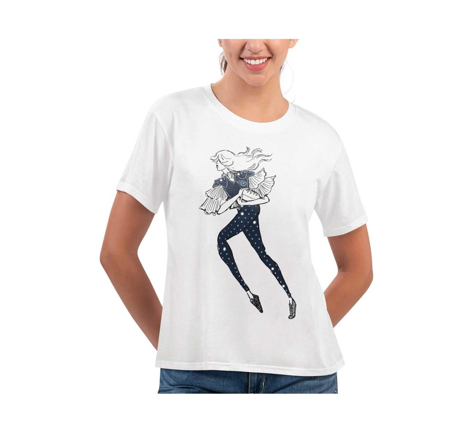 G-III 4Her by Carl Banks Women's White Tennessee Titans Play The Ball T-Shirt