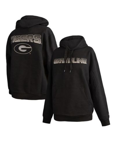 FISLL Мужское черное худи с принтом Grambling Tigers Puff Print Sliced Pullover