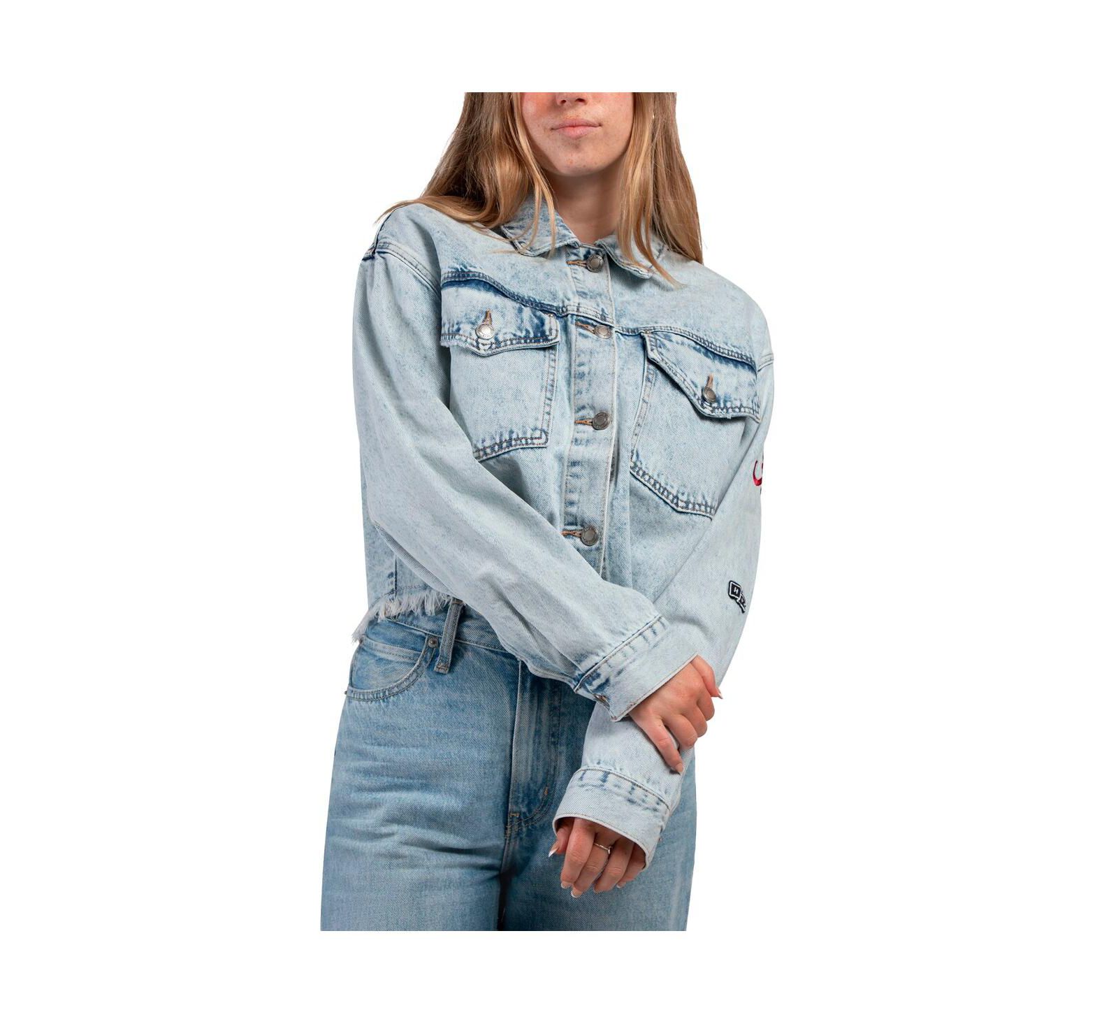 Джинсовая куртка Hype and Vice Women's Denim Alabama Crimson Tide Lightwash Full-Button
