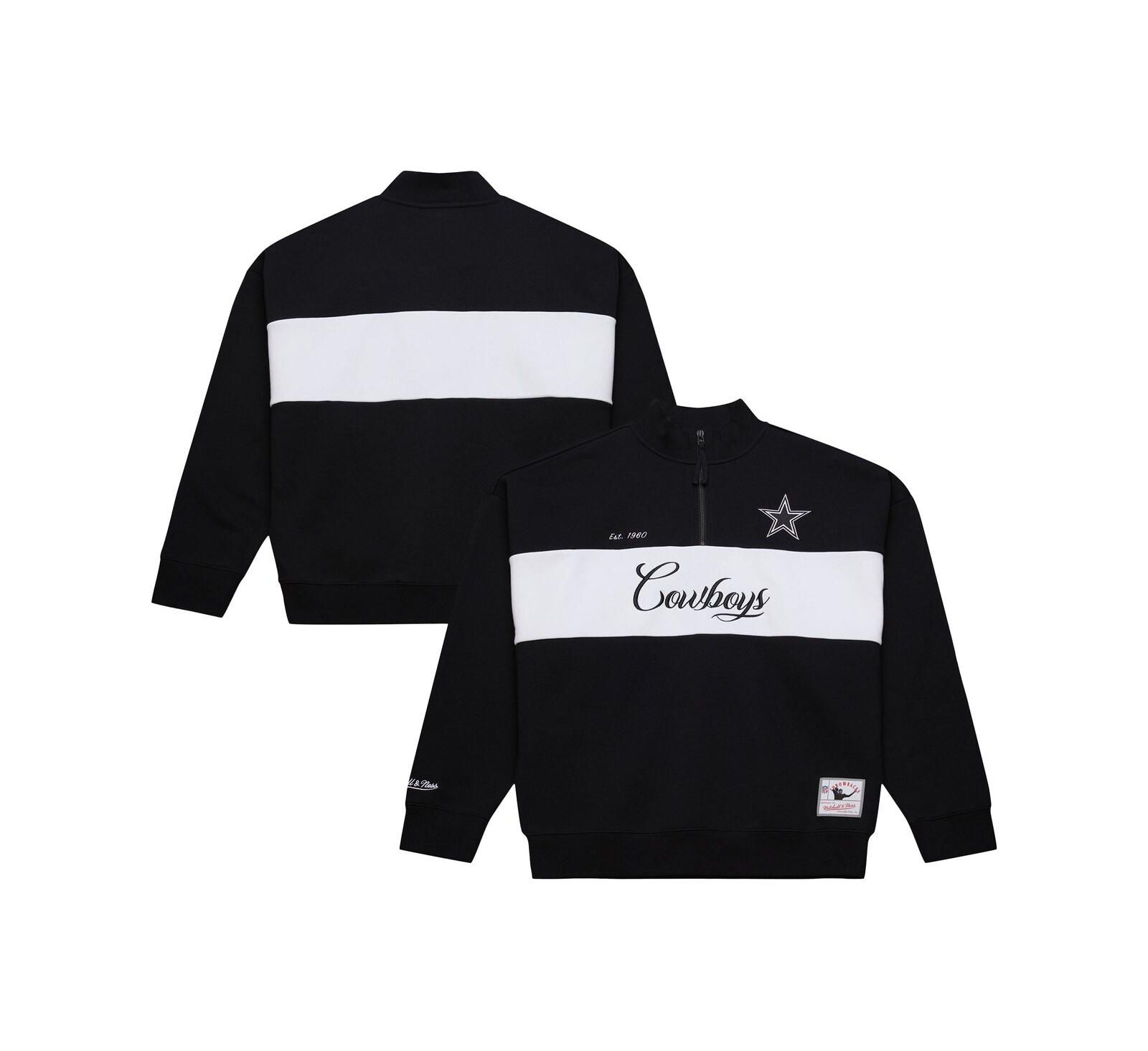 Mitchell Ness Women's Black Dallas Cowboys Quarter-Zip Jacket