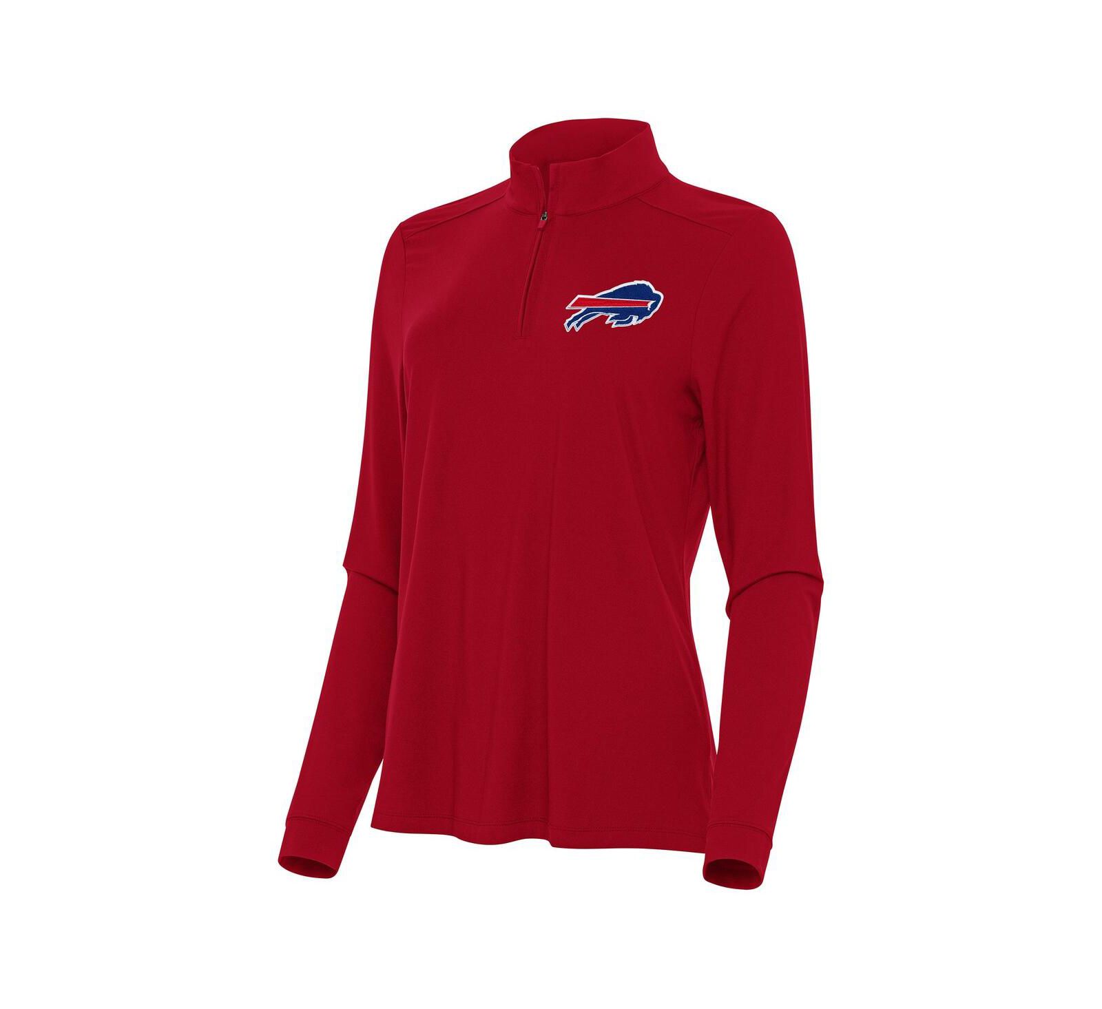 Antigua Women's Red Buffalo Bills Intent Quarter-Zip Sweatshirt