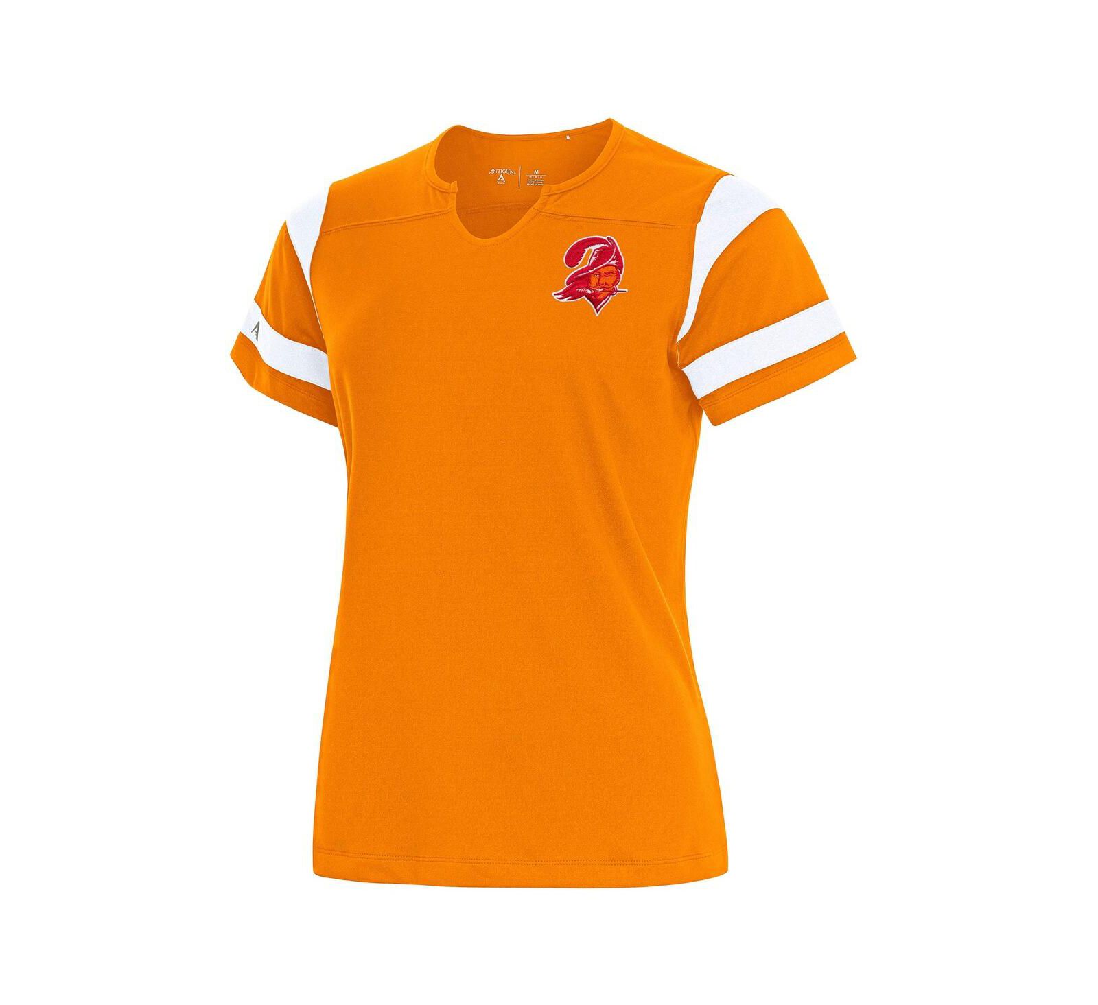 Женский топ Antigua Tampa Bay Buccaneers Encounter Short Sleeve Notch Neck, оранжевый