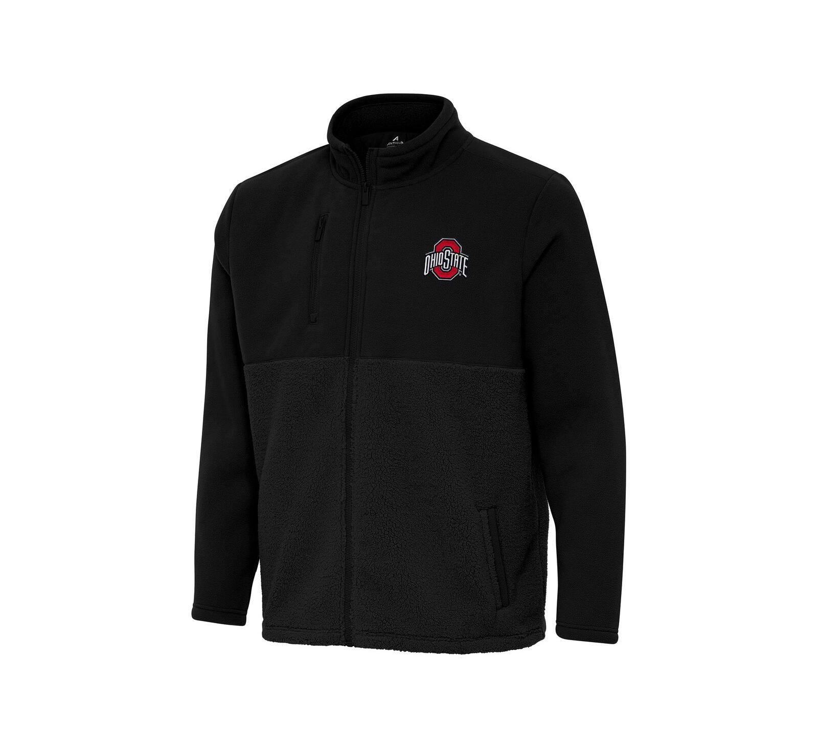 Куртка Antigua Men's Black Ohio State Buckeyes Daily Fused Full-Zip