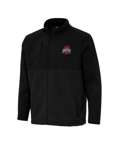 Antigua Men's Black Ohio State Buckeyes Daily Fused Full-Zip Jacket