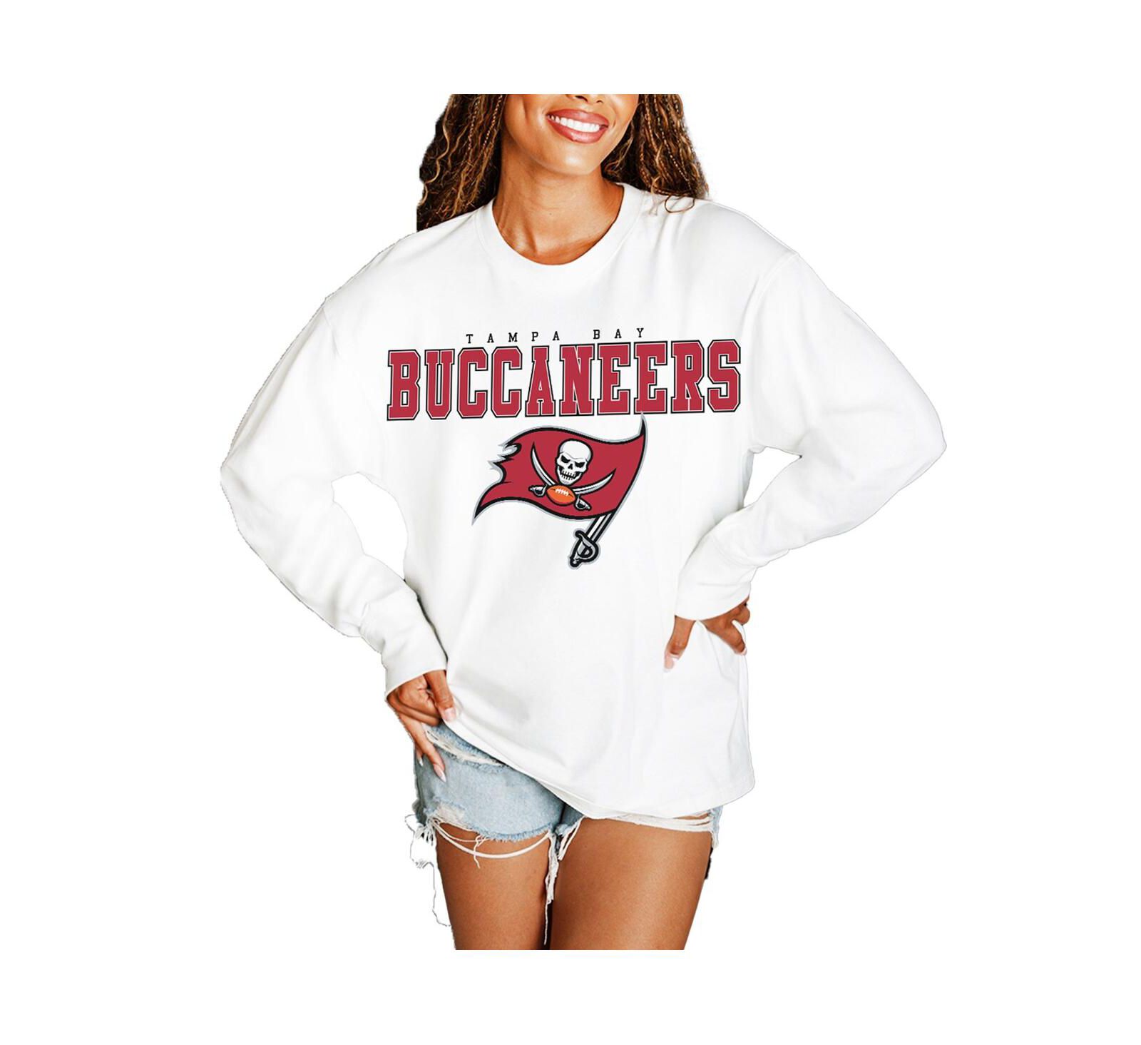 Женская белая футболка Gameday Couture Tampa Bay Buccaneers Big Goals Oversized с длинным рукавом