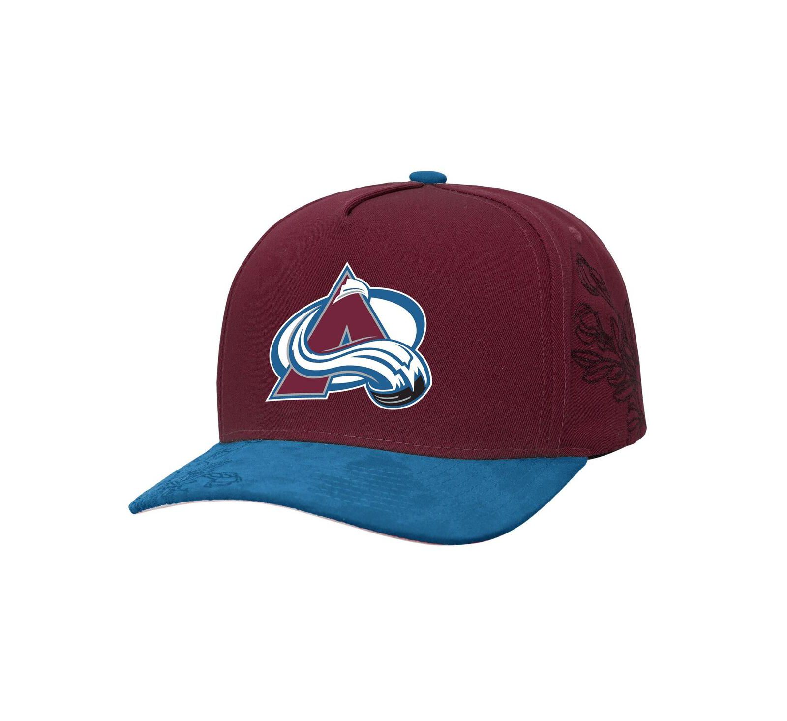 Мужская регулируемая кепка Mitchell & Ness Burgundy/Blue Colorado Avalanche May Flowers Pro Crown
