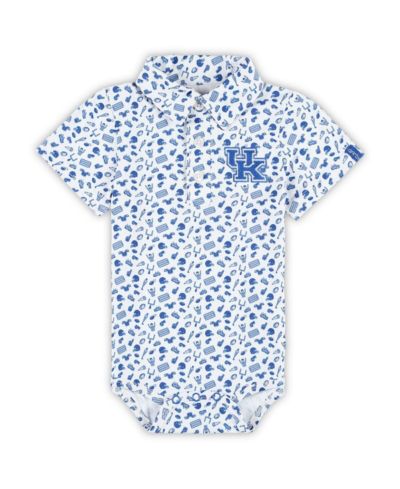 Детский боди Garb White/Royal Kentucky Wildcats Tom Allover Print Performance Polo