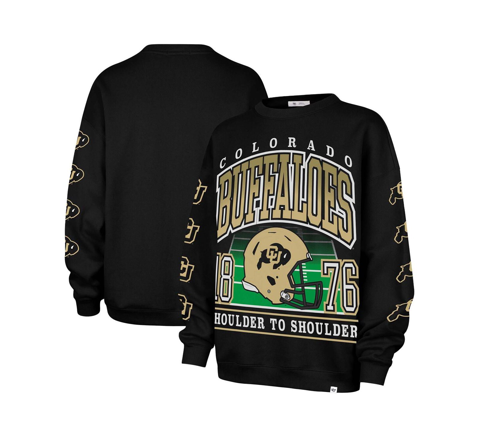 '47 Brand Women's Black Colorado Buffaloes Go Big Oversized Pullover Sweatshirt