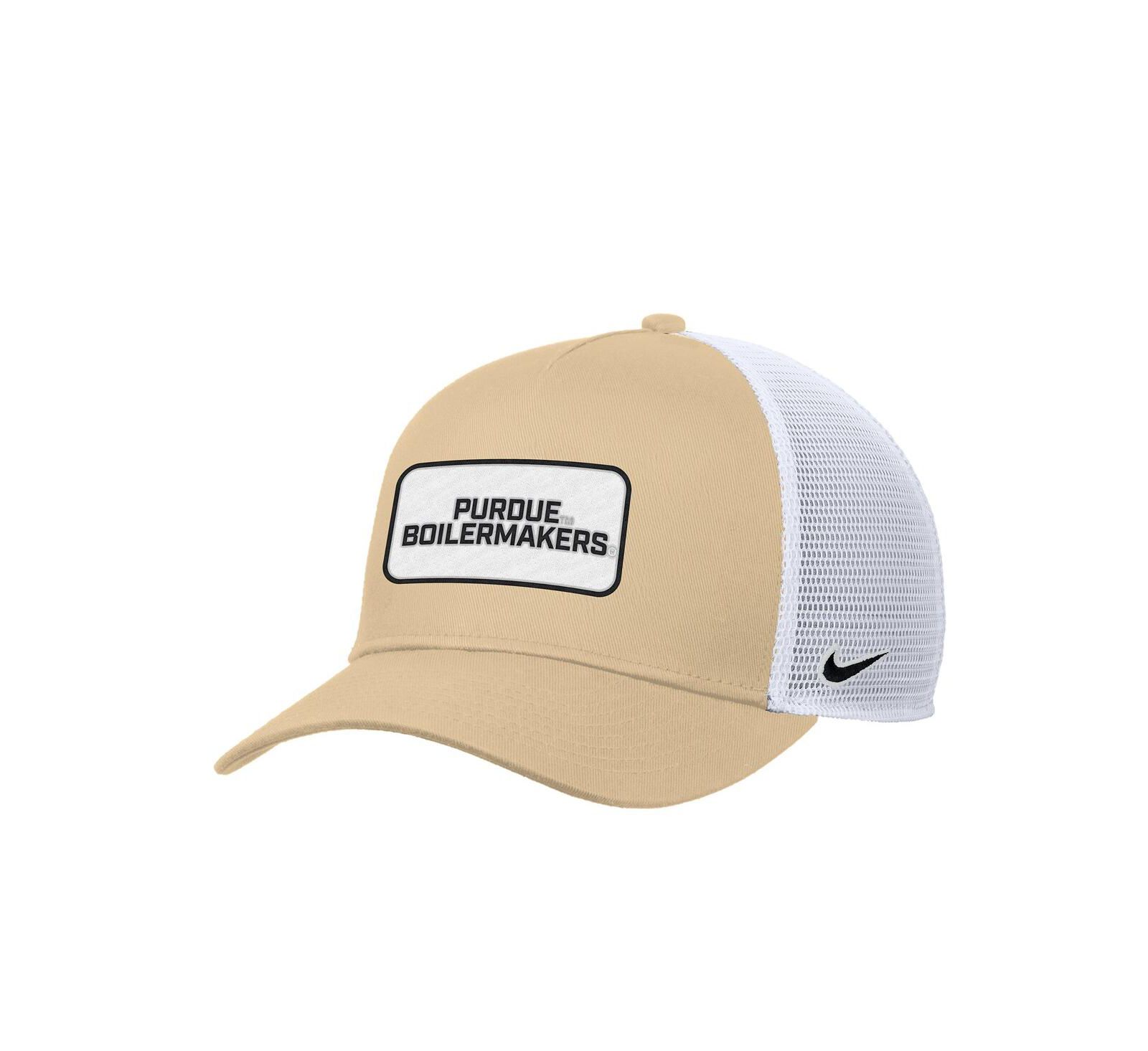 Мужская кепка Nike Purdue Boilermakers 2025 On-Field Rise Trucker Performance Adjustable Gold
