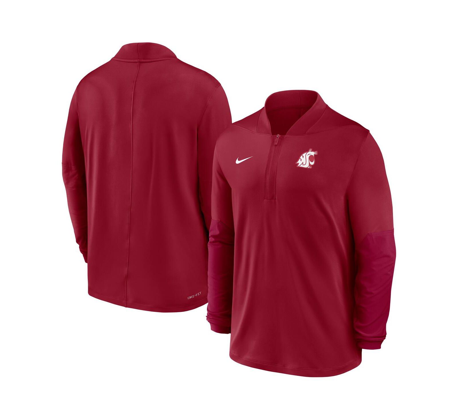 Nike Men's Crimson Washington State Cougars Dri-FIT Half-Zip Pullover Sweatshirt