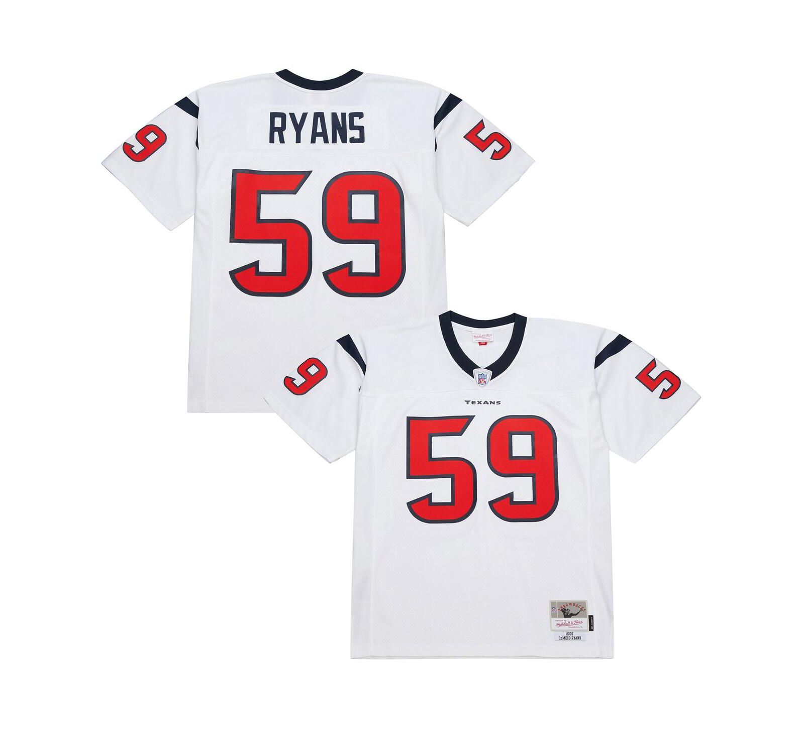 Мужская реплика джерси Mitchell Ness DeMeco Ryans White Houston Texans 2006 Legacy