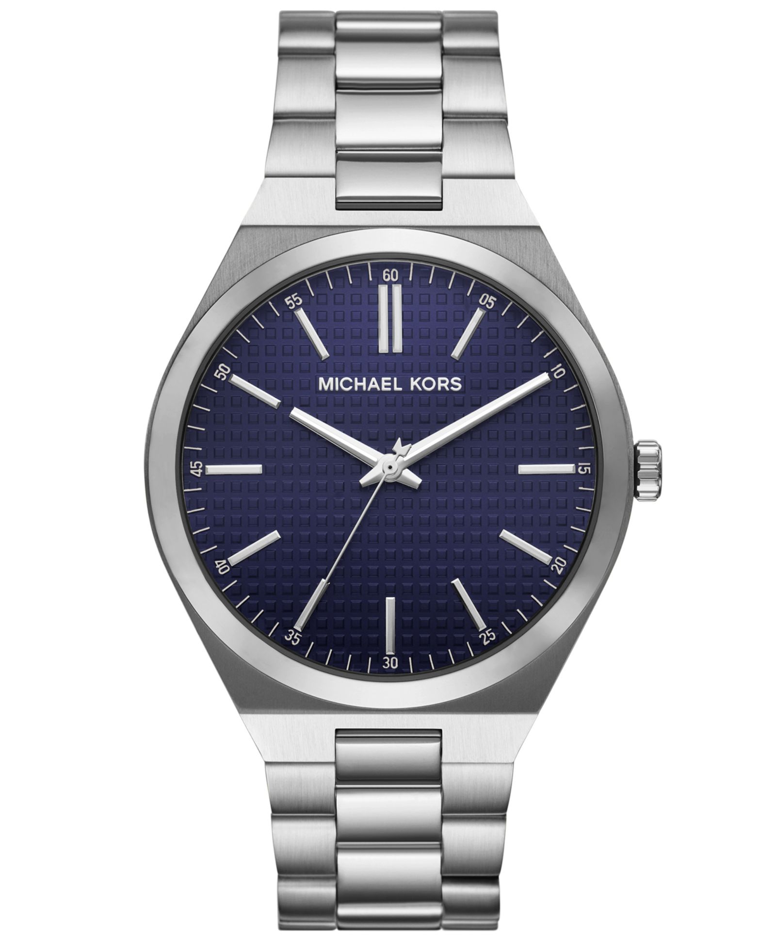 Michael Kors Men's Lennox Three-Hand Silver-Tone Stainless Steel Watch, 43mm