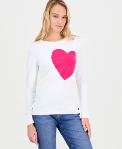 Nautica Jeans Женский хлопковый свитер с вышивкой в виде сердца